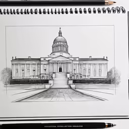 a drawing of the capitol building in washington dc