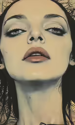 a woman is shown with the head down