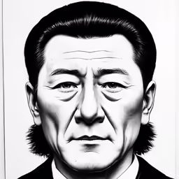 a drawing of an older man wearing a suit
