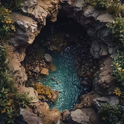 a picture of some water inside of a rock formation