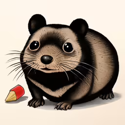the animal is painted on a white background