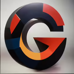 an abstract sculpture consisting of a circle, triangle, and triangles