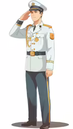 a man in a uniform saluting for salute