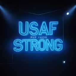 an open sign with usaf strong written on it