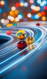 several colorful and unique circles of different colored lights