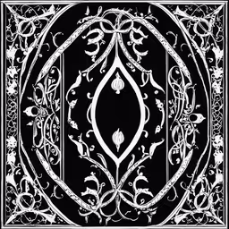 the ornate art nouveau design in black and white,a large, ornate pattern with floral designs