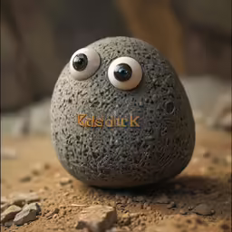 the rocks has two eyes on each rock