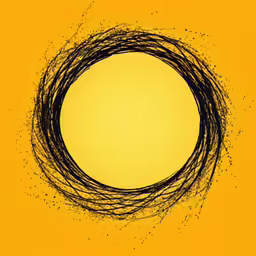 an abstract round shape with small splots
