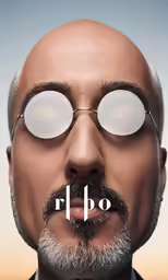 a man with glasses on, a mustache and no shirt