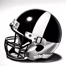 a black and white football helmet is seen