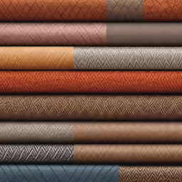 different colored fabrics with a diamond design on them