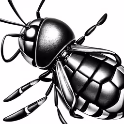 a bug with black and white stripes on it