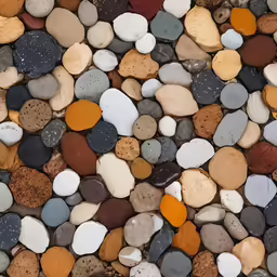 various rocks are arranged in close up rows