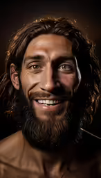 a man has very long hair and a goatee