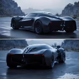 the futuristic sports car is in the movie, dark knight
