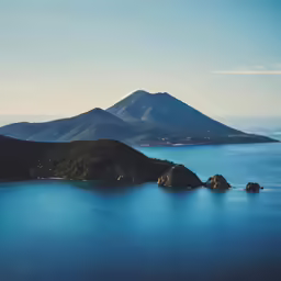 an aerial view of a small island in the ocean
