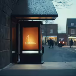 the sidewalk has a sign on it with the number 4 in it