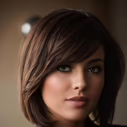 there is a beautiful woman with brown hair