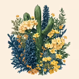 the floral arrangement is painted by hand