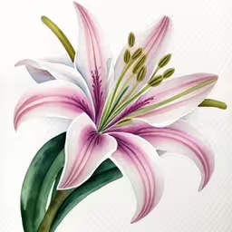 a drawing of some pink and white flowers