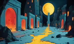 an animation picture of a pathway to a portal
