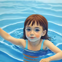an artist impression of a child in the water