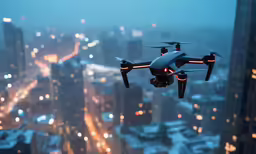 a large white remote controlled flying in the air