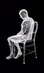 man sitting on a chair looking at something