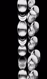 a group of clear objects arranged in the shape of circles