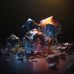 an abstract photograph of diamonds with lots of crystal