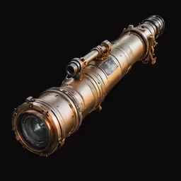 a telescope with metal parts and a lens