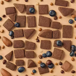 a bunch of food is laying next to each other