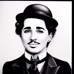 a black and white photo of a man with a mustache