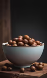 chocolate fruit is piled in a large bowl