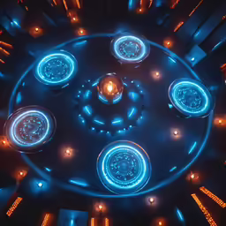 a circular light design in a building