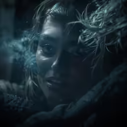 an image of a woman who appears to be breathing