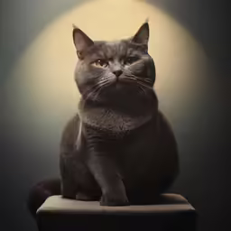 a black cat is sitting in front of a light