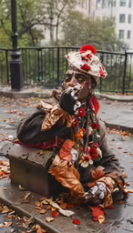 a man is dressed in costume for fall