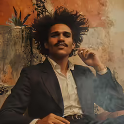 a young man with dreadlocks smoking a cigarette