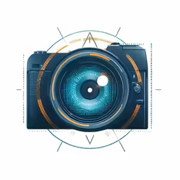 an analog camera with circles on it on the top