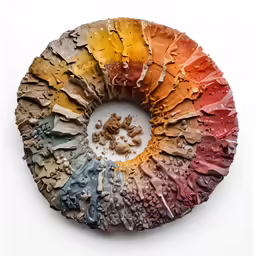 there is a large piece of art with colors