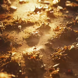 a dirty patch of dirt with plants in the sun