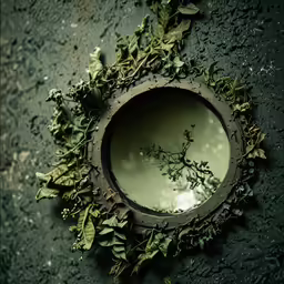 a bowl has some plants growing out of it