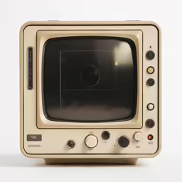 the old television has five buttons on it