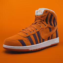 a pair of nike dun dun high top sneakers