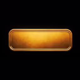 a gold button with the end of it on a black background