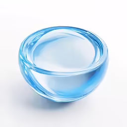 an image of a blue swirled bowl on the ground