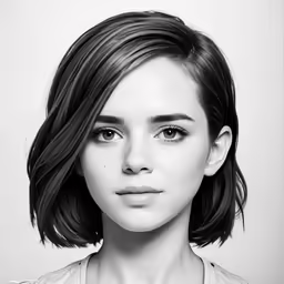 a woman is wearing an abstract black and white photo