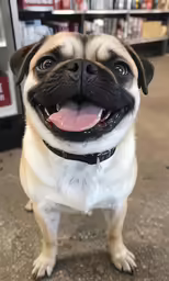 the dog is sticking its tongue out
