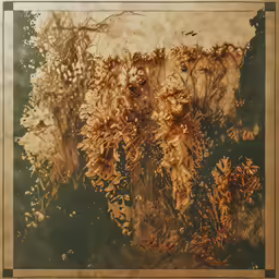 an old photo shows a bunch of plant life
